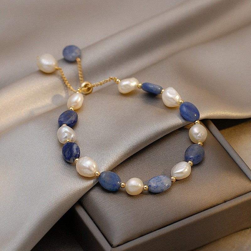 Strawberry Quartz & Freshwater Pearl Bracelet