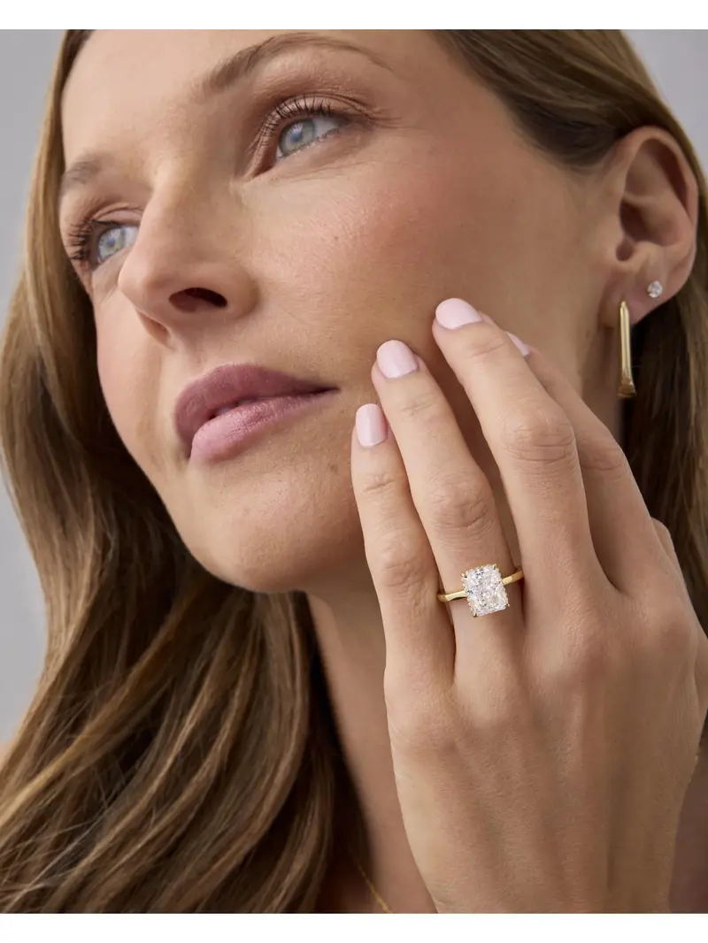 14K Gold-Plated 3.5ct Emerald Ring