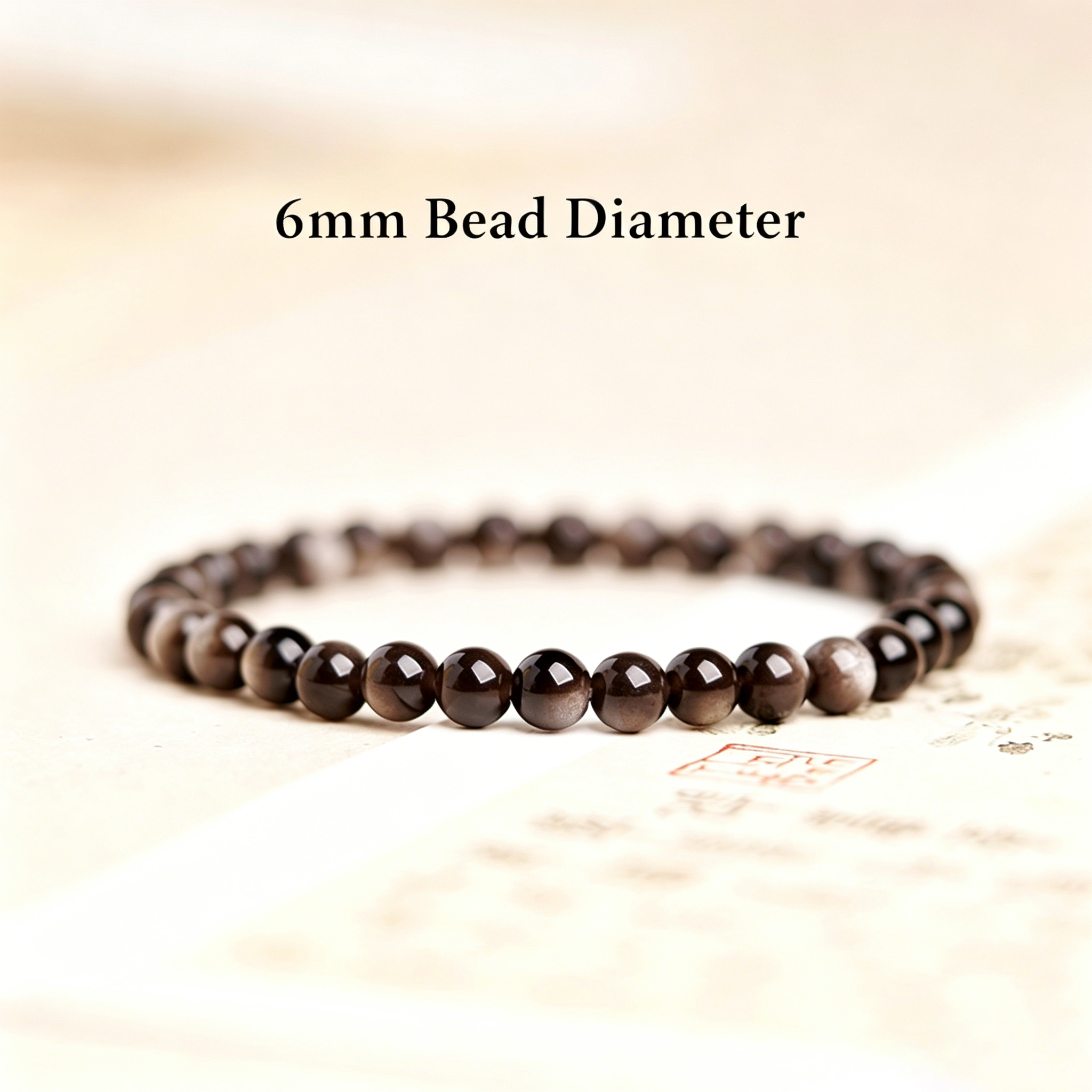 Natural obsidian bracelet