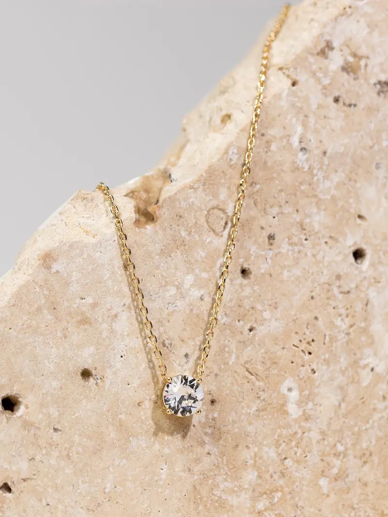1.5-Carat Cubic Zirconia Solitaire Pendant Necklace