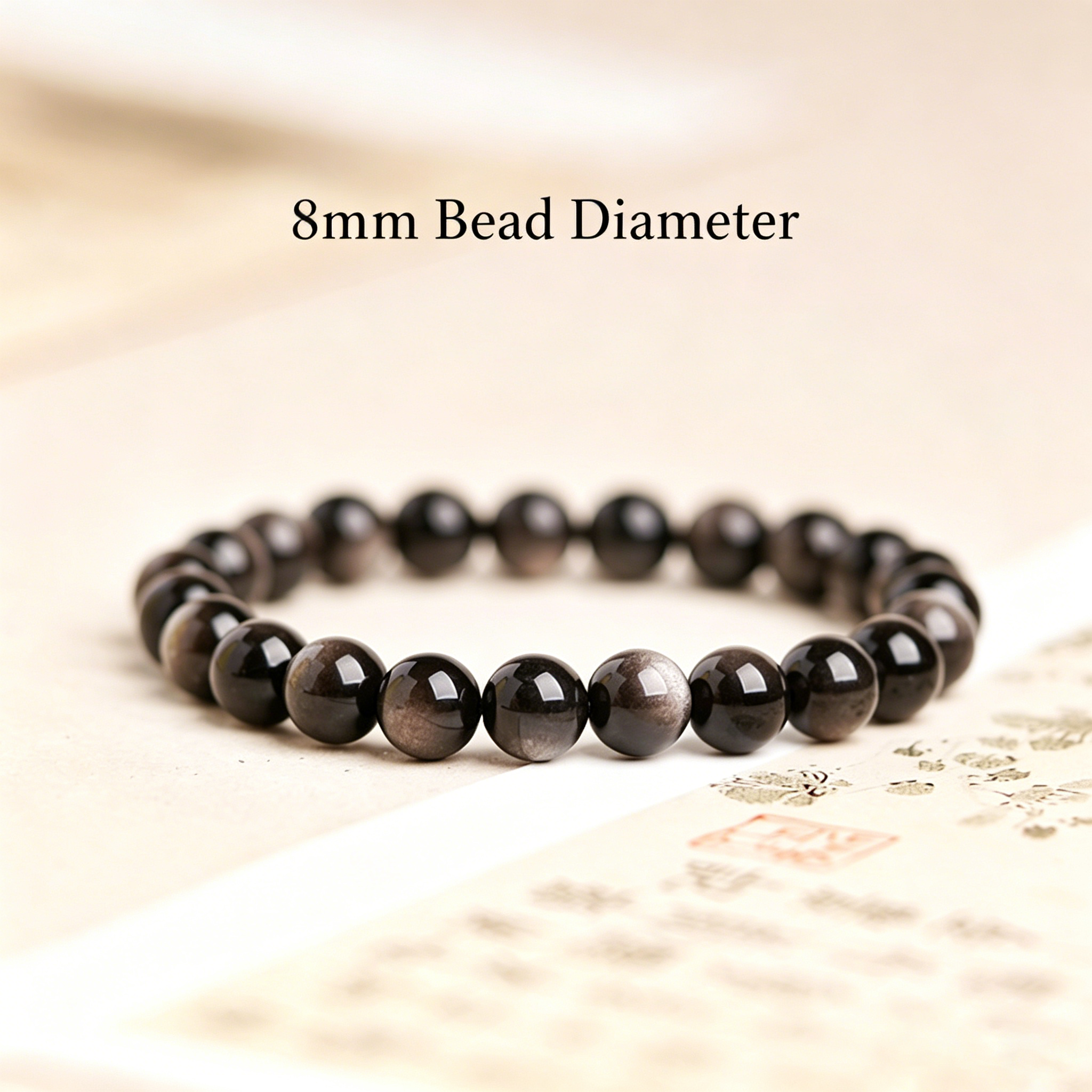 Natural obsidian bracelet