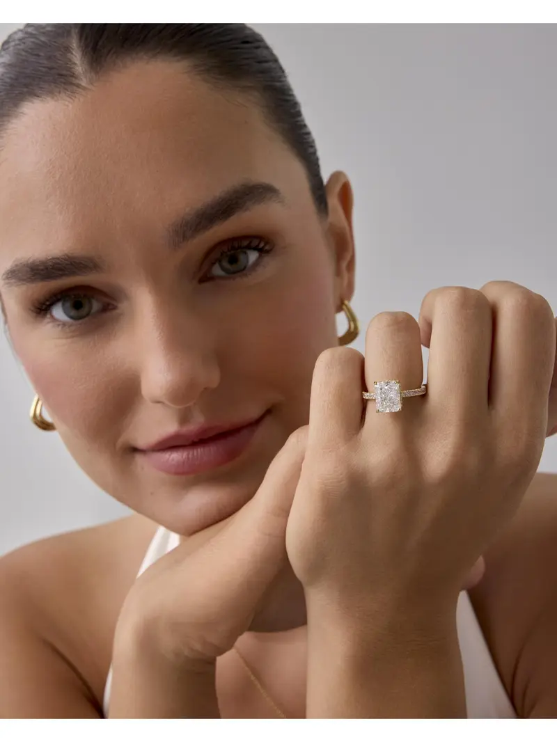 14K Gold-Plated 3.5ct Emerald Ring