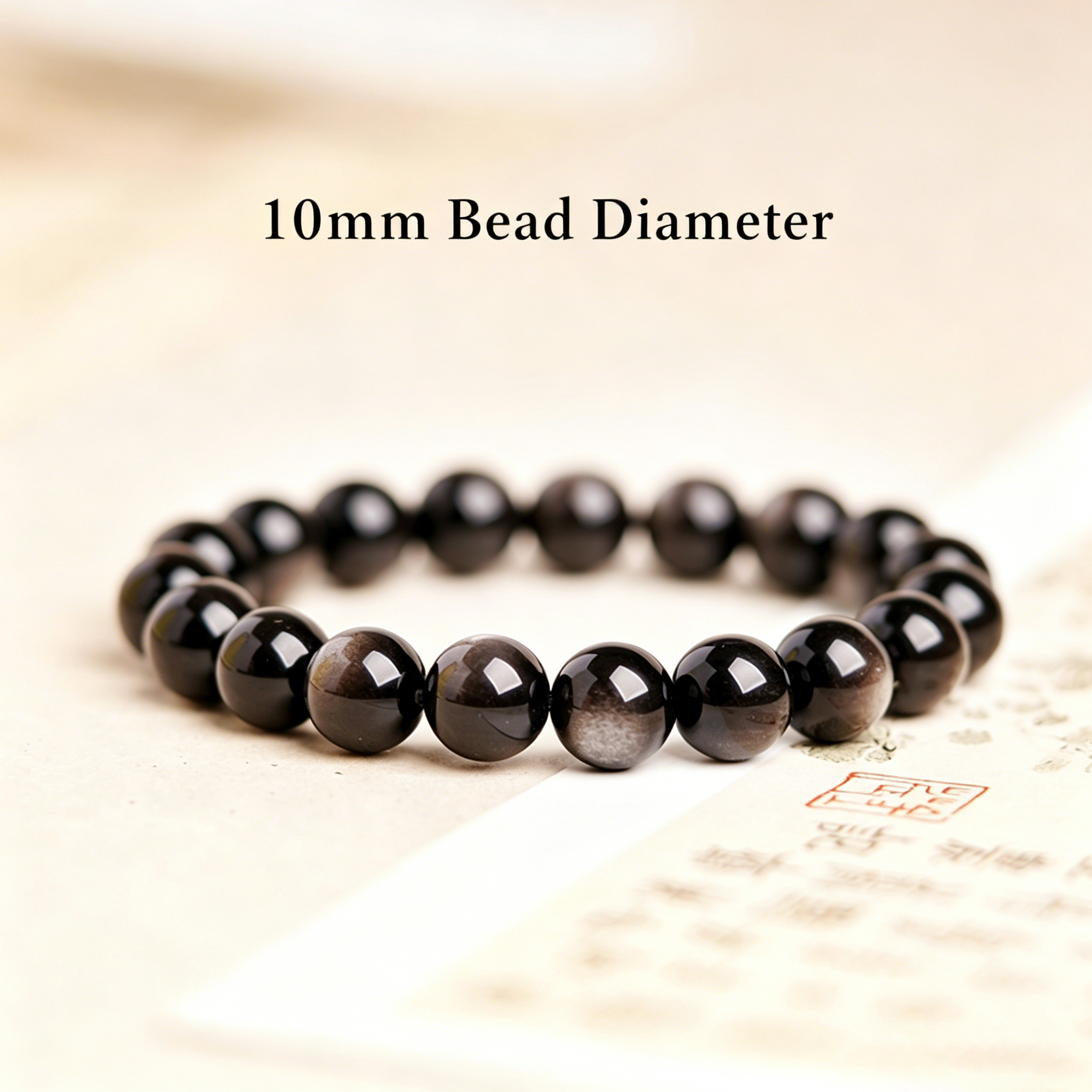 Natural obsidian bracelet