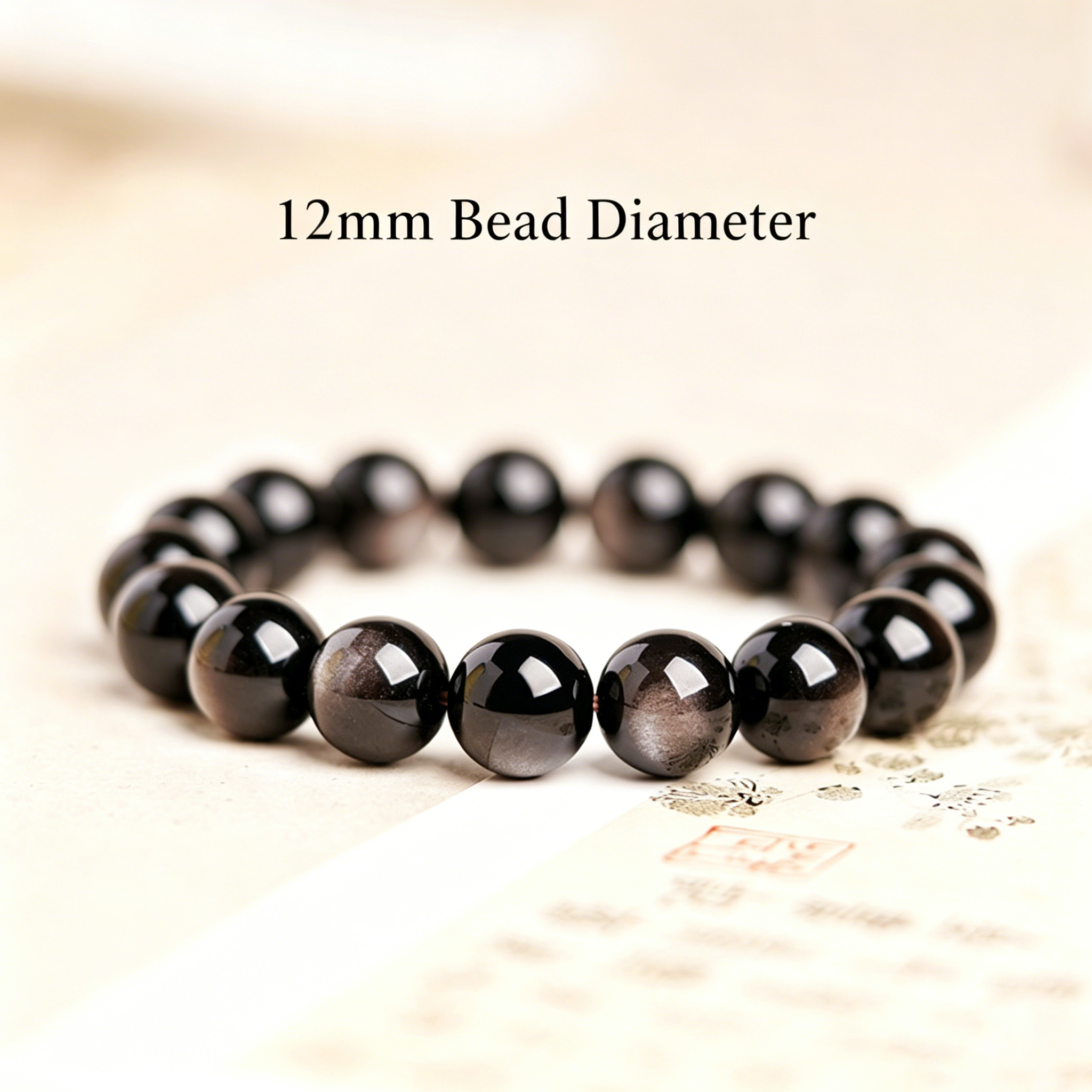 Natural obsidian bracelet