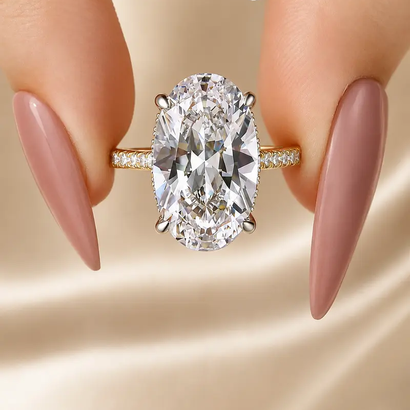 Noxlin 925 Silver Emerald-Cut Ring