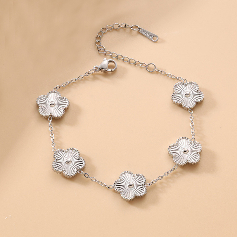 Lucky Four-Leaf Clover 14K Gold-Plated Bracelet