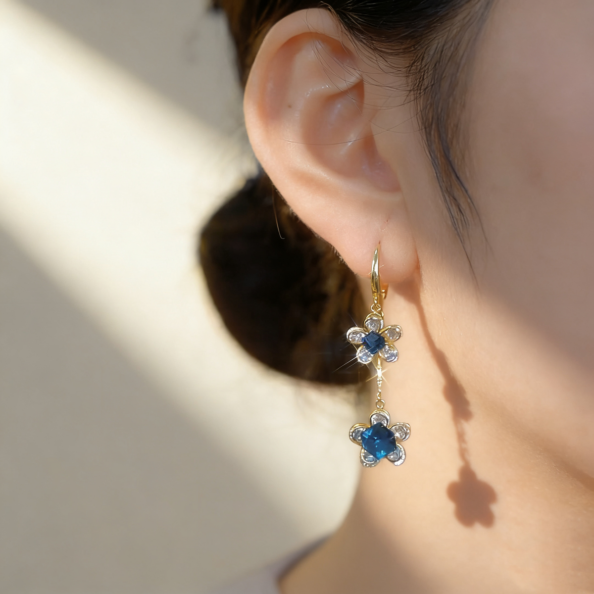 Sapphire Floral Earrings