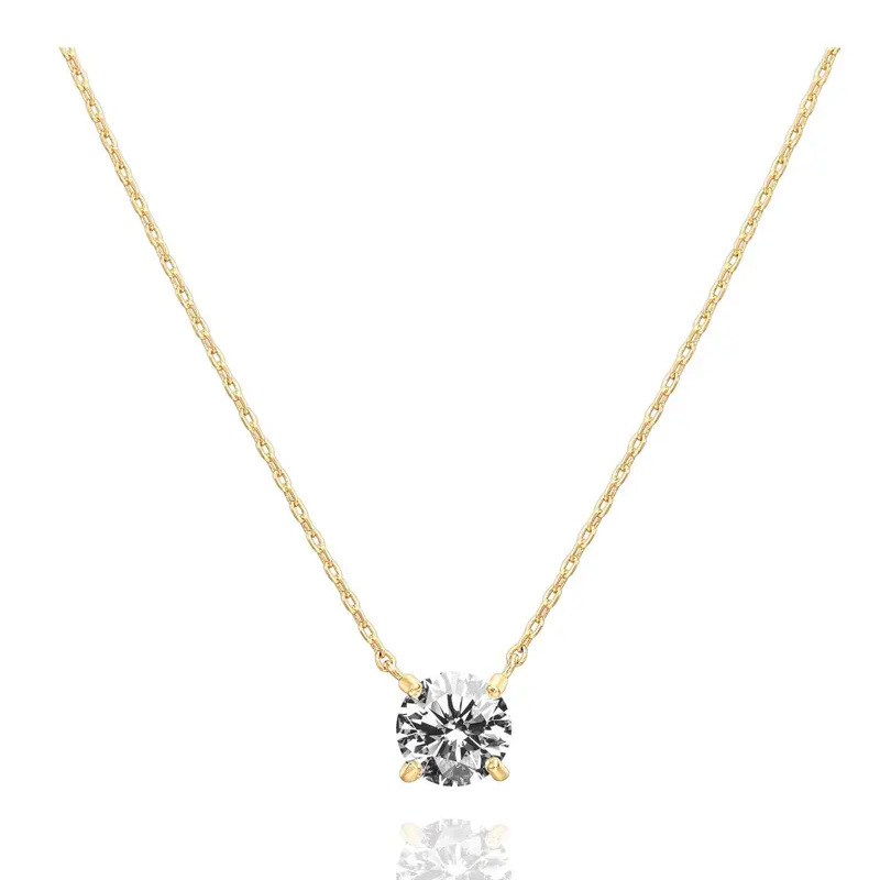 1.5-Carat Cubic Zirconia Solitaire Pendant Necklace