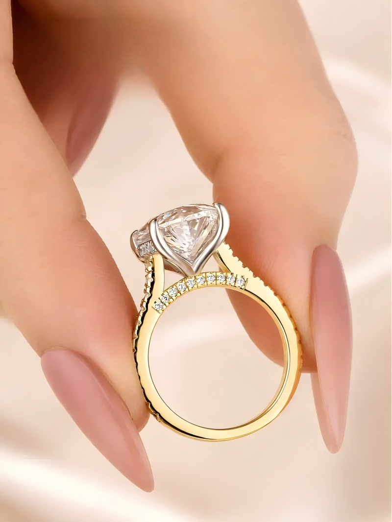 Noxlin 925 Silver Emerald-Cut Ring