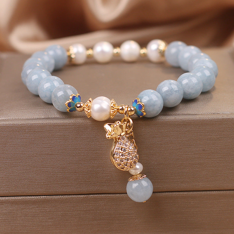 Money bag ? Blue Agate Bracelet
