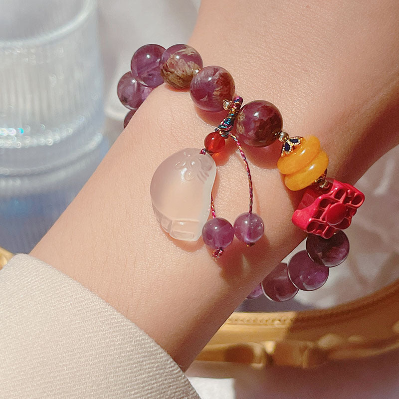 Feet ? Amethyst Jade stone Bracelet