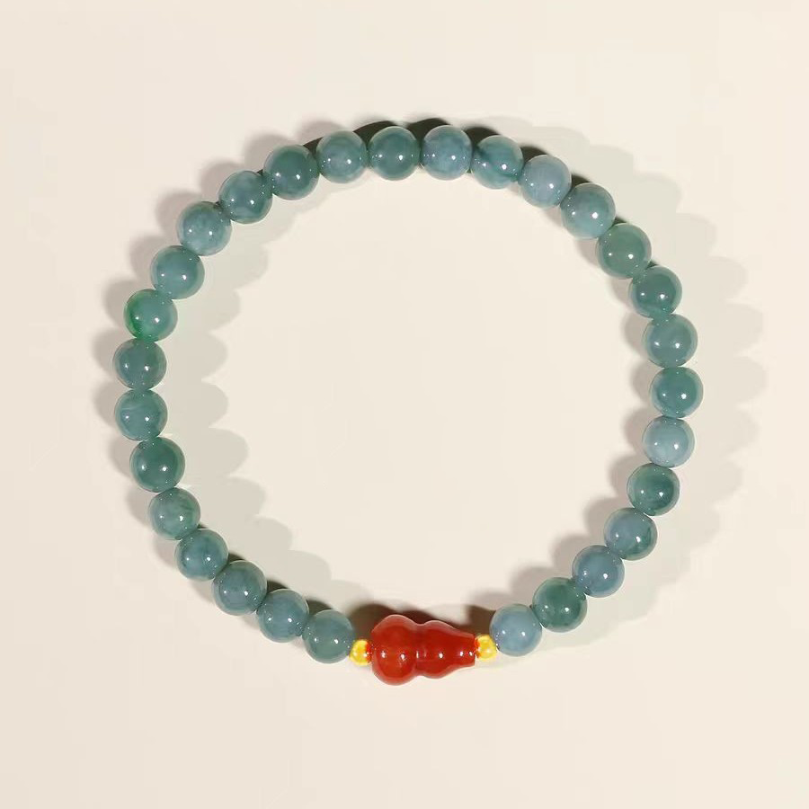 「Fu Lu Fortune」Blue Water Jade Bracelet