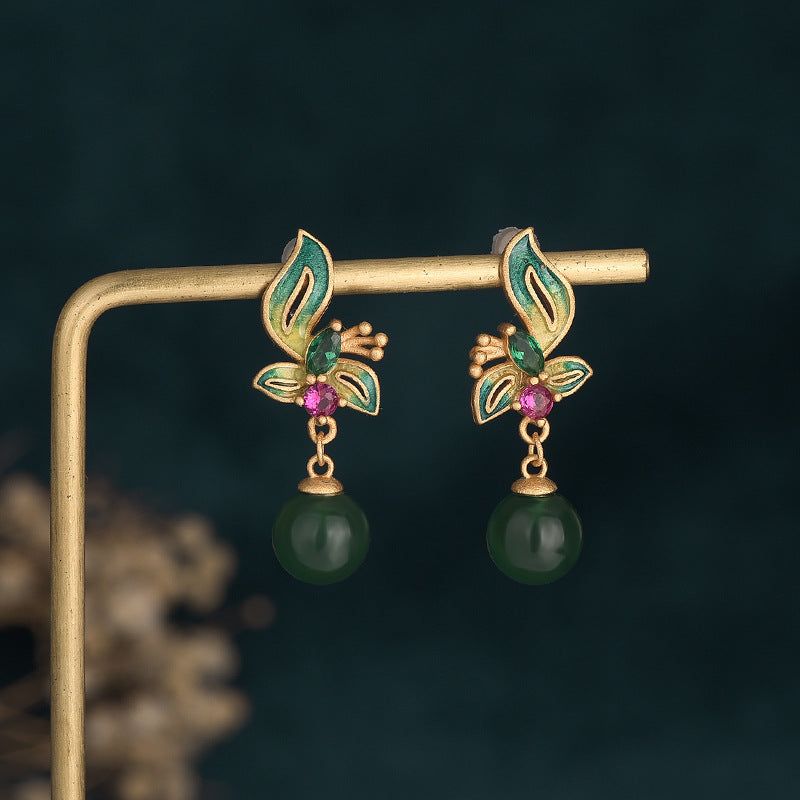 Enamel country style earrings