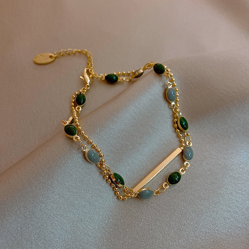 Duet •  Emerald Jade stone bracelet