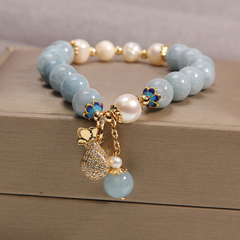Money bag ? Blue Agate Bracelet