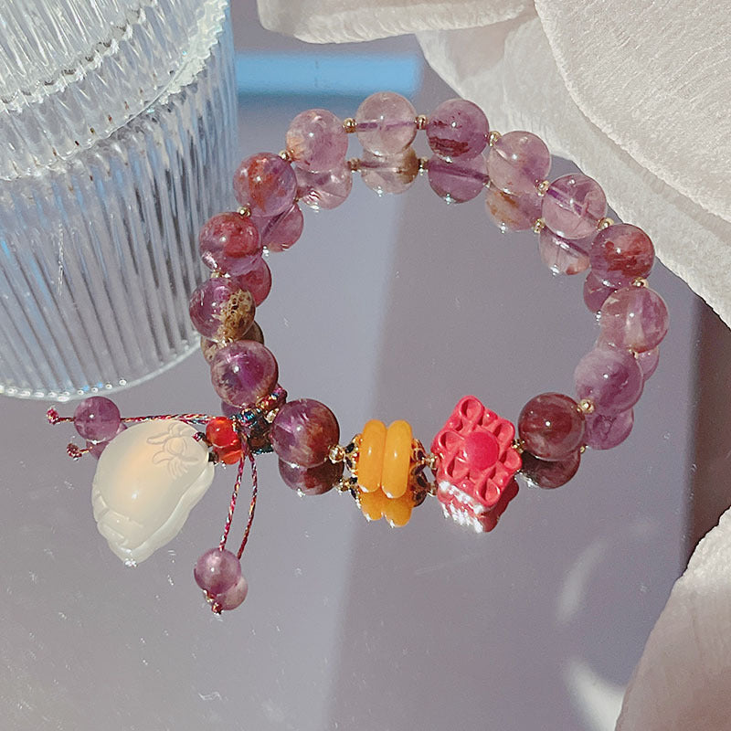 Feet ? Amethyst Jade stone Bracelet
