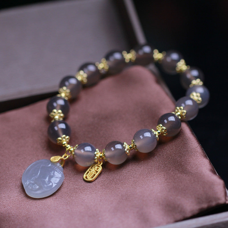 Guardian • Gray agate bracelet