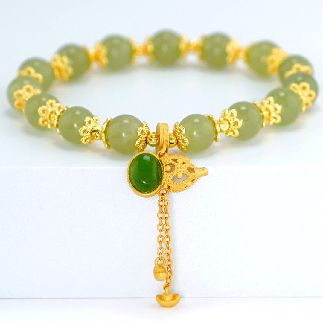 Blessing • Tranquility • Emerald Jade stone Bracelet