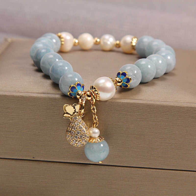 Money bag ? Blue Agate Bracelet