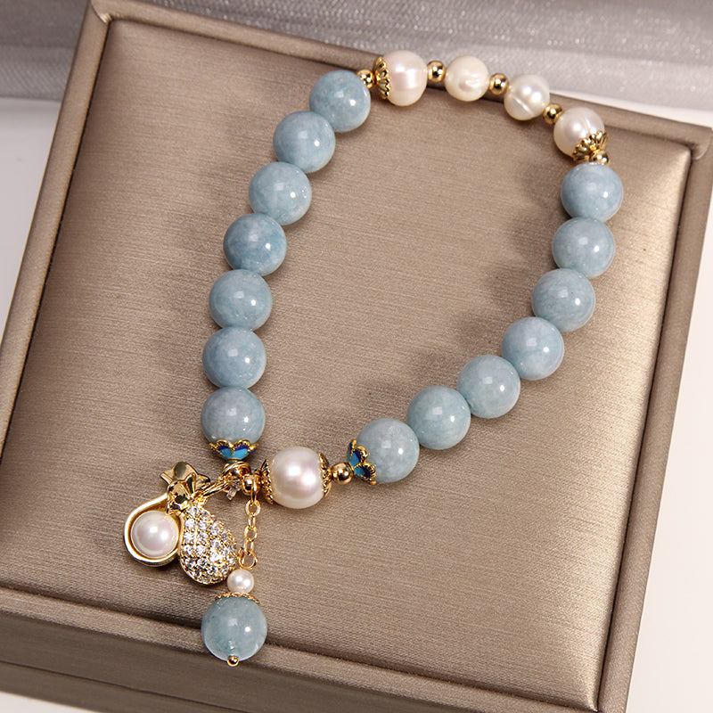 Money bag ? Blue Agate Bracelet