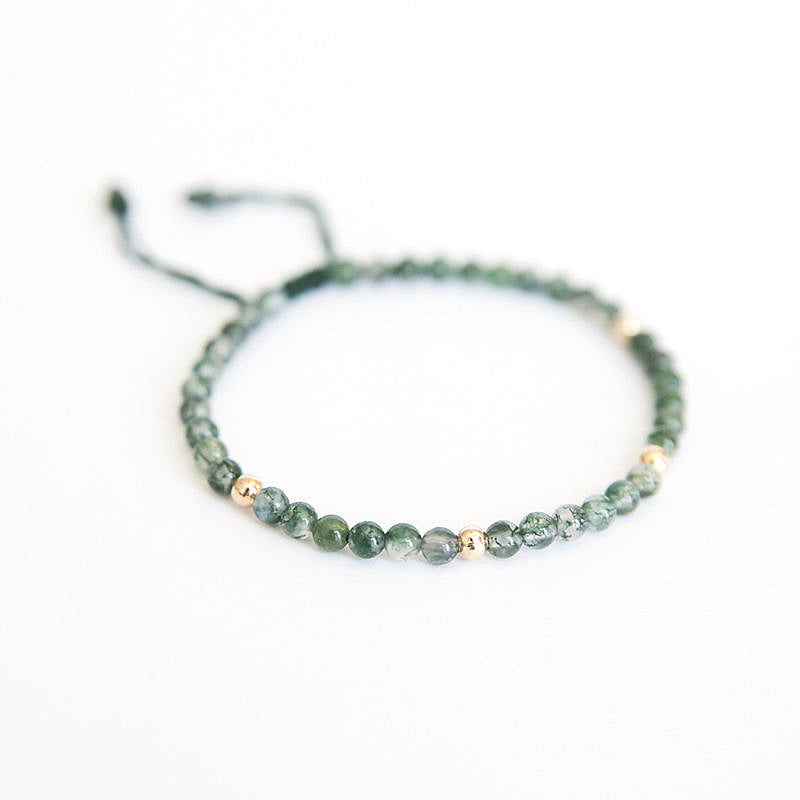 Natural Aquatic Agate ? small Bead Bracelet