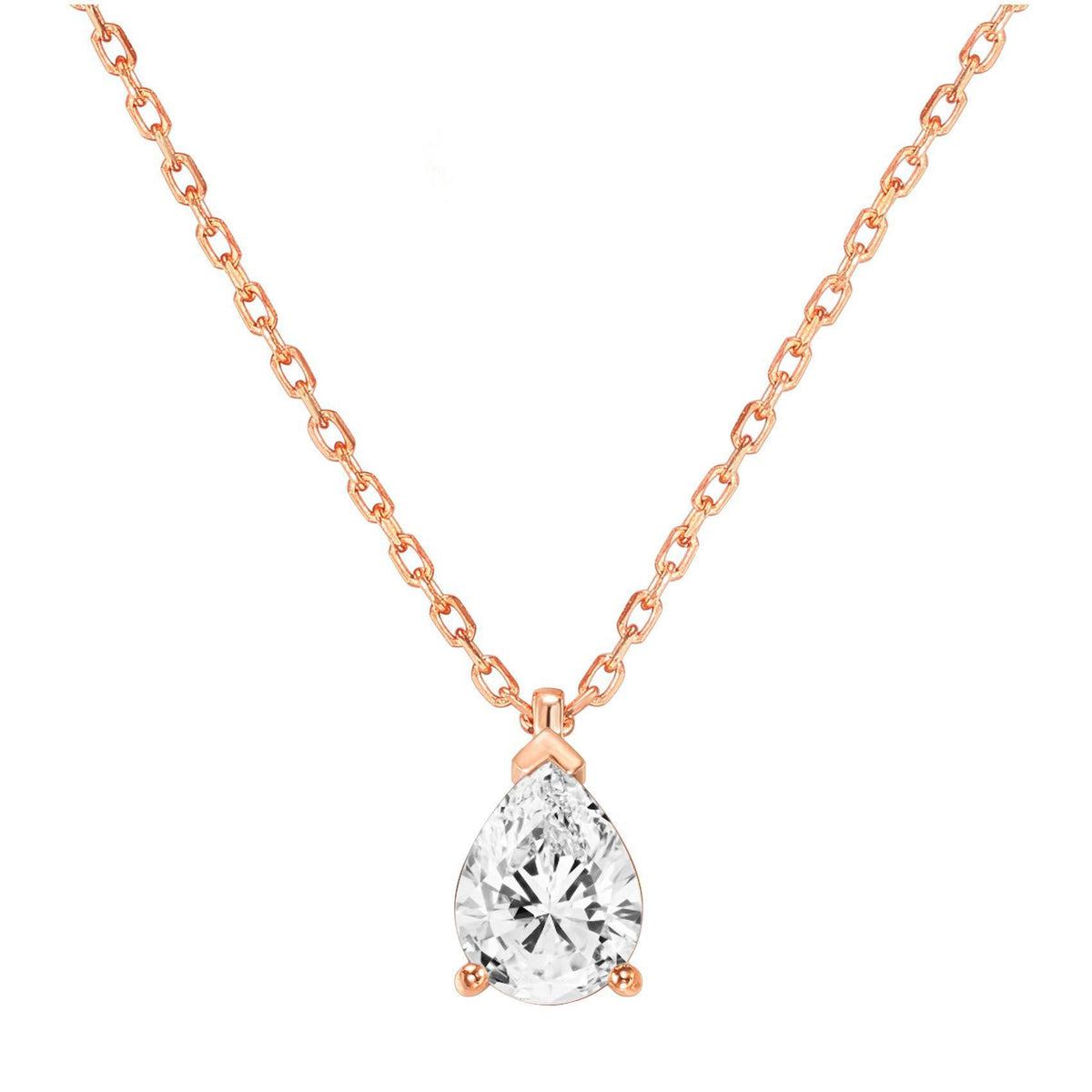 14K Gold Plated Cubic Zirconia Pendant Necklace