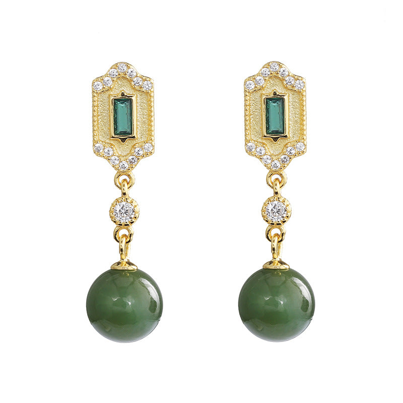 Emerald Tassel Drop Earrings