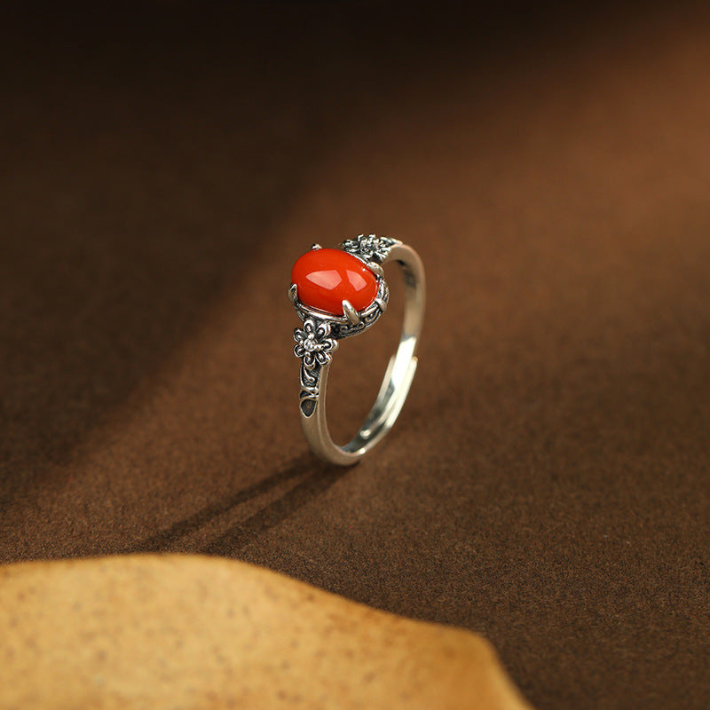 Fertile Blessing Natural South Red Agate Ring