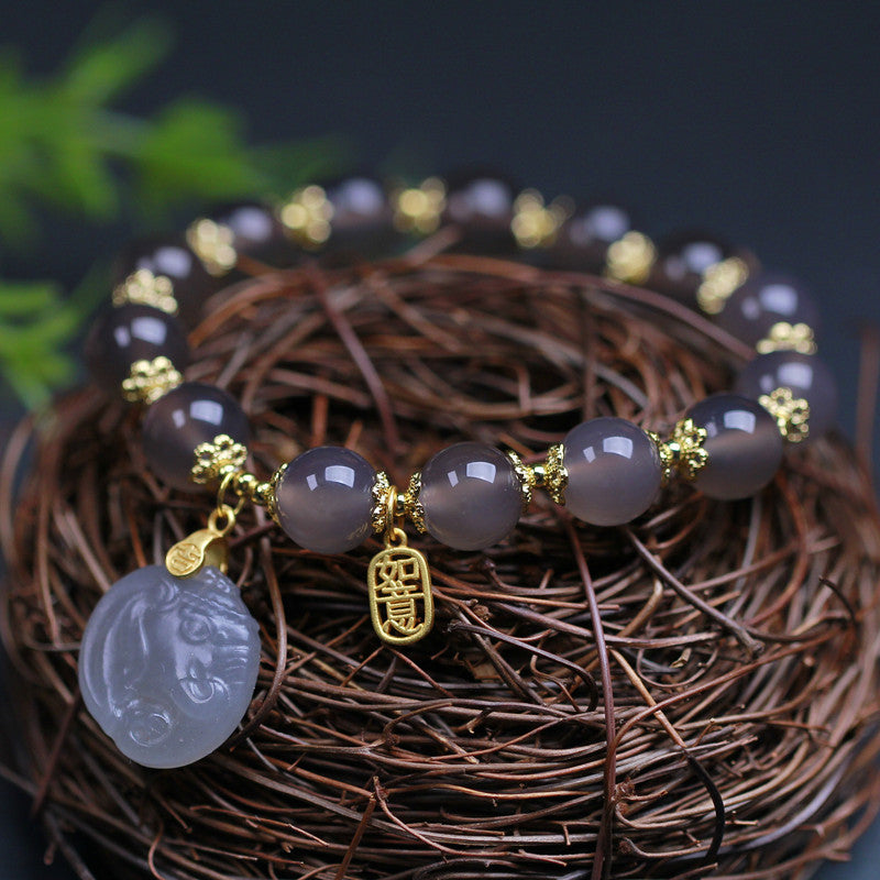 Guardian • Gray agate bracelet
