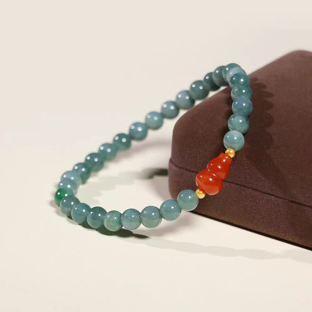 「Fu Lu Fortune」Blue Water Jade Bracelet