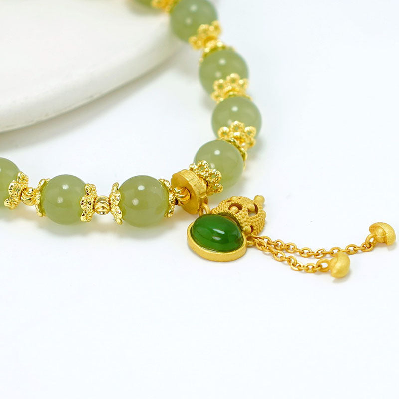 Blessing • Tranquility • Emerald Jade stone Bracelet