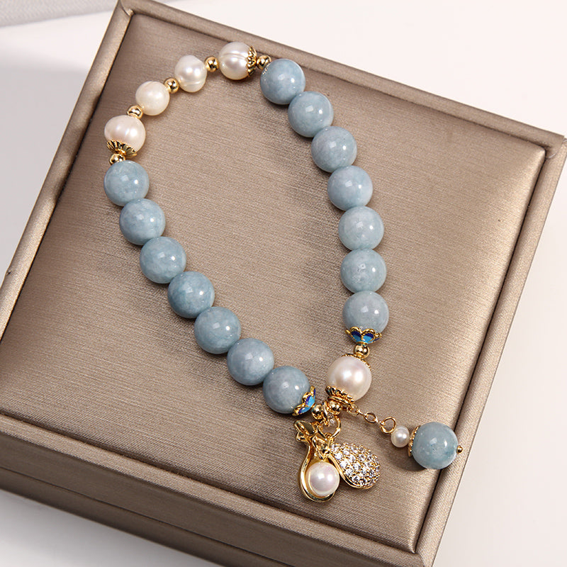 Money bag ? Blue Agate Bracelet