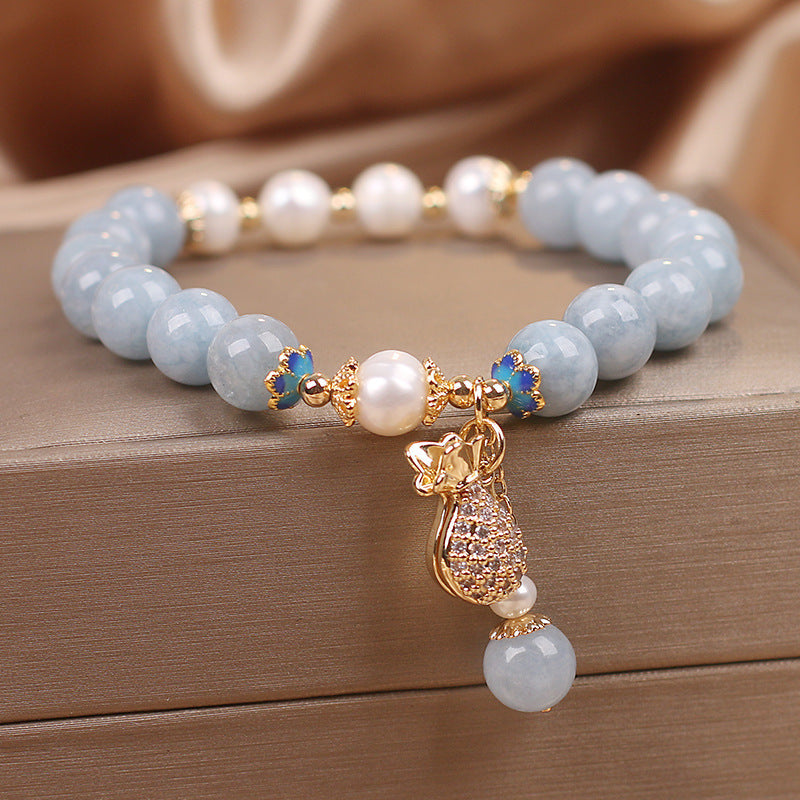 Money bag ? Blue Agate Bracelet