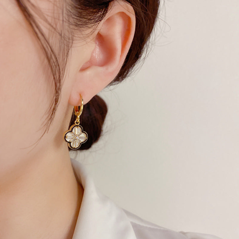 lucky four leaf clover earrings
