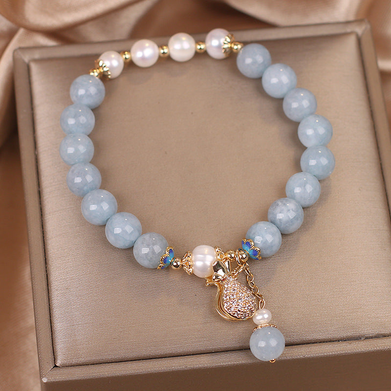 Money bag ? Blue Agate Bracelet