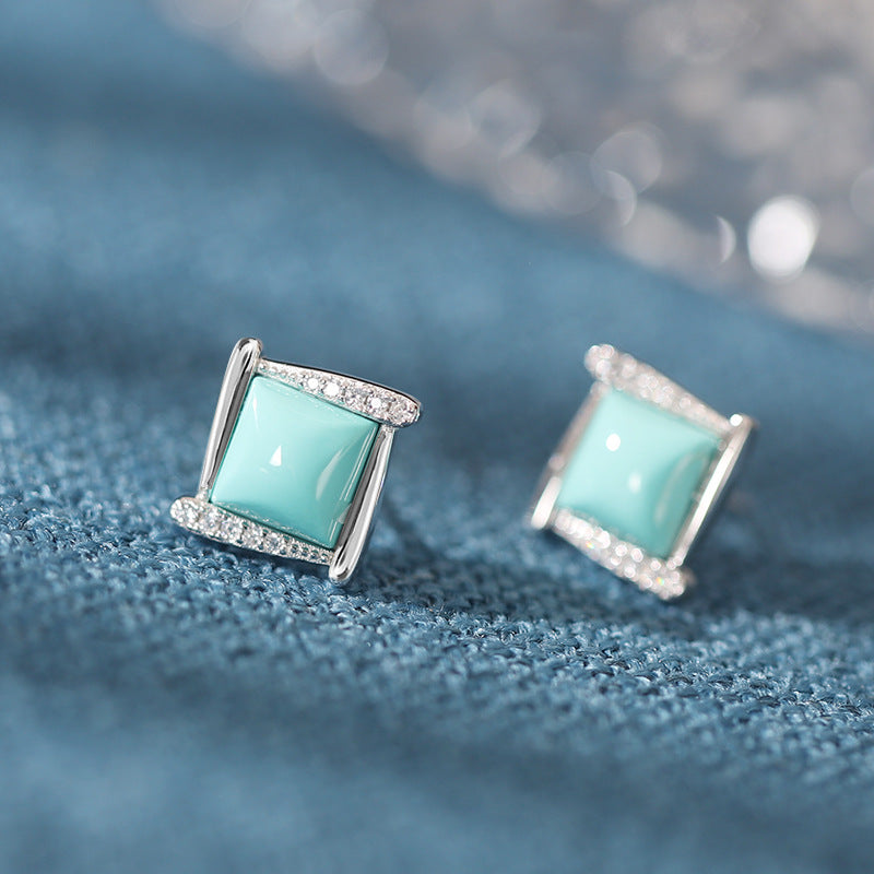 S925 Silver Square Stud Earrings