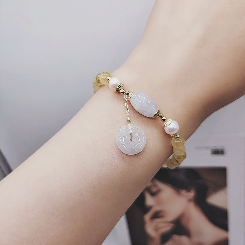 Fortune ? Lucky Buckle Crystal Agate Bracelet