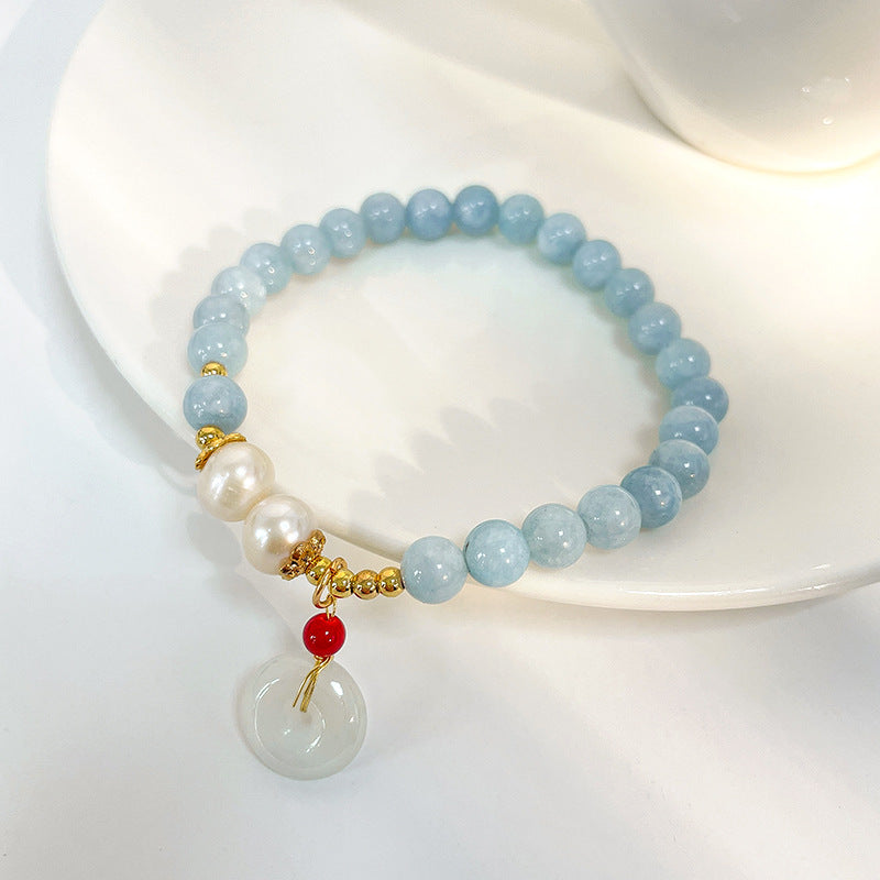 Lucky clasp ? Aquamarine agate bracelet