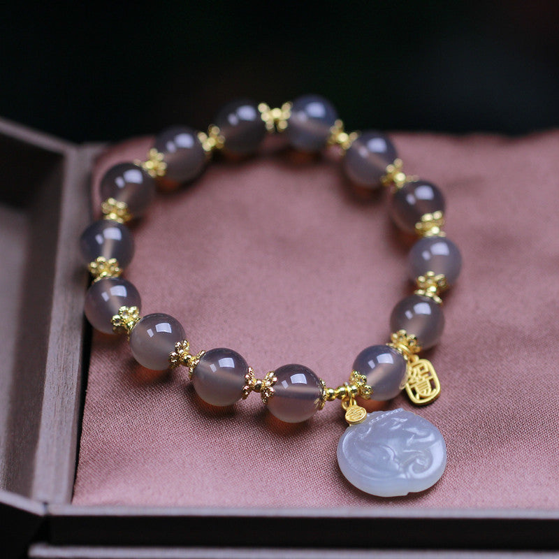 Guardian • Gray agate bracelet
