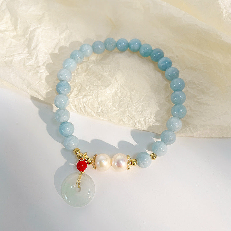 Lucky clasp ? Aquamarine agate bracelet