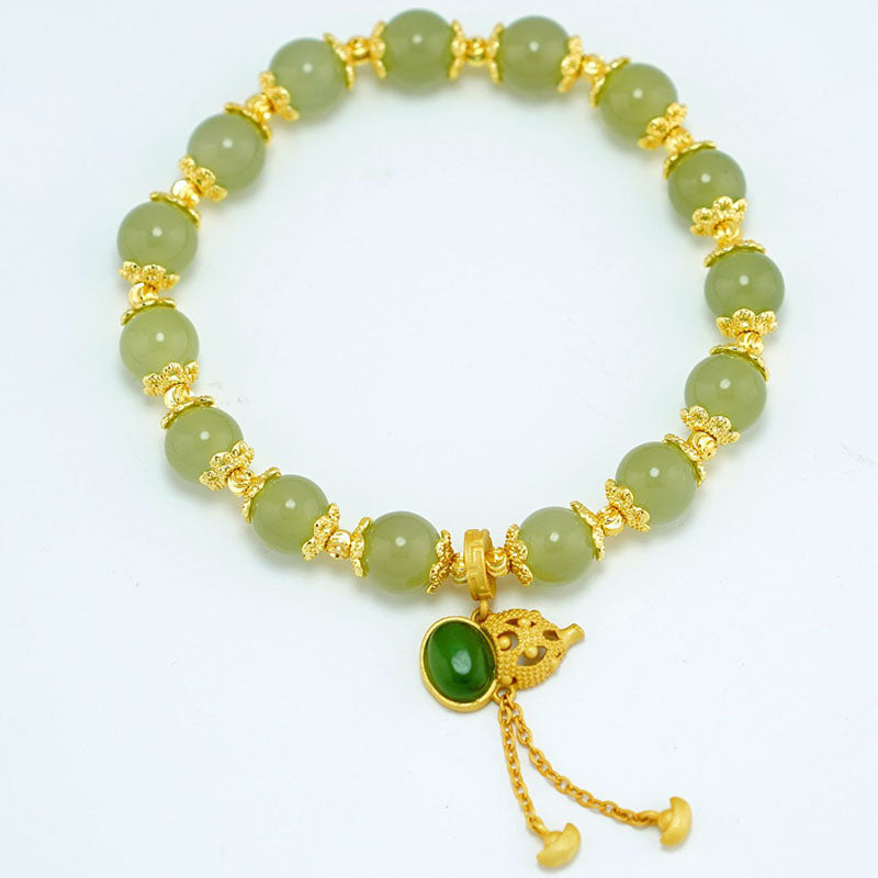 Blessing • Tranquility • Emerald Jade stone Bracelet