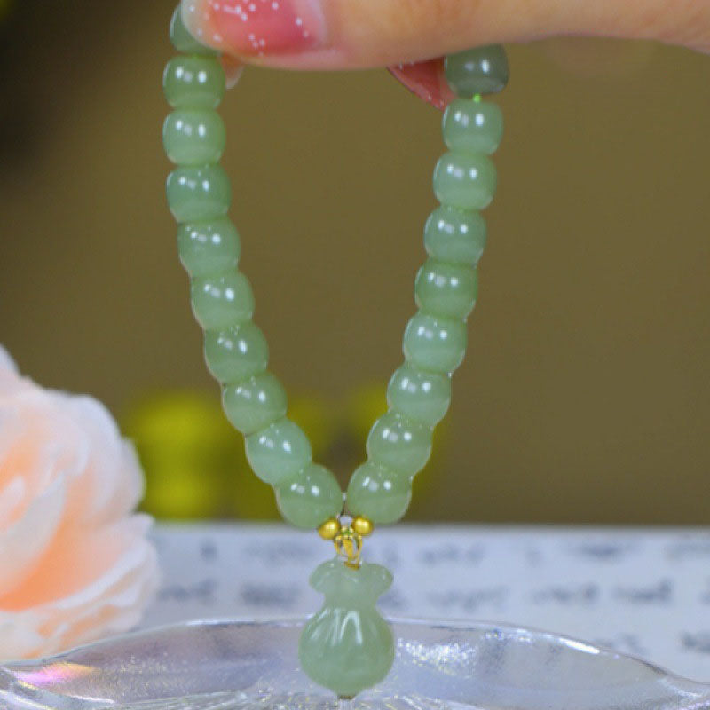 Fortune • Money bag Emerald Jade Stone bracelet
