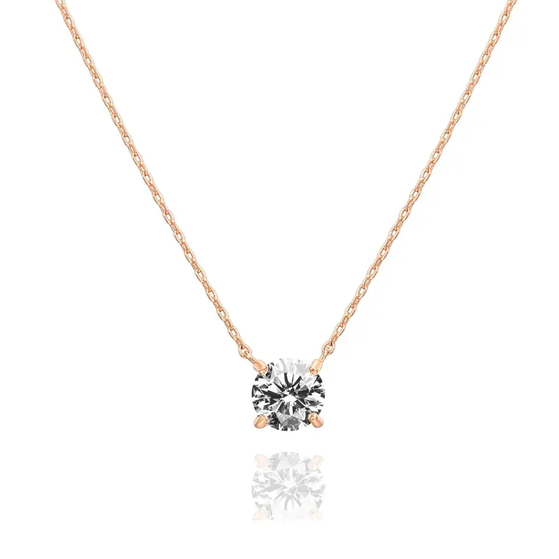 1.5-Carat Cubic Zirconia Solitaire Pendant Necklace