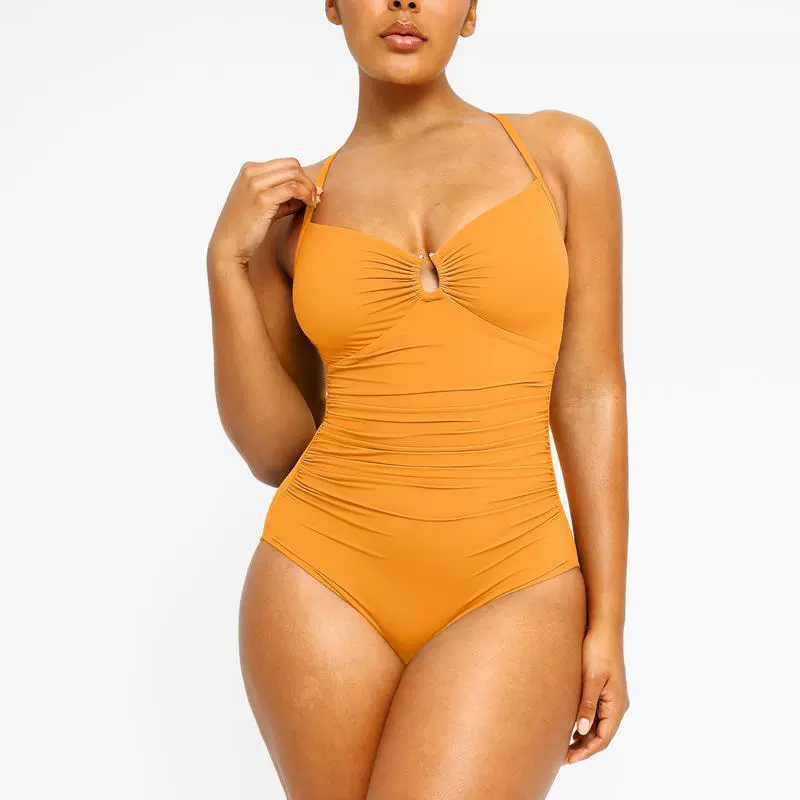 Fitted one-piece swimsuit