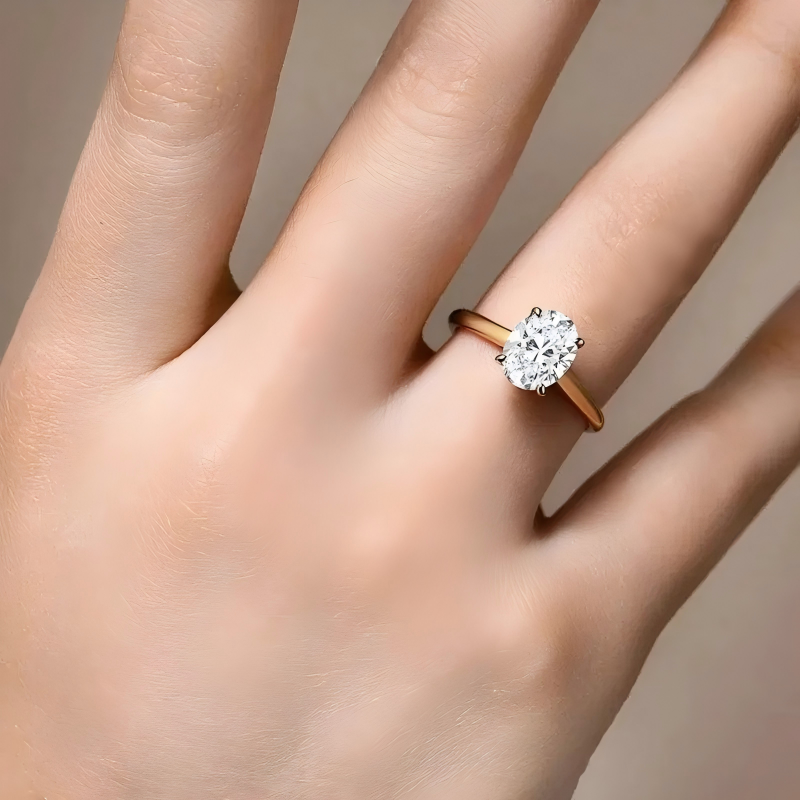 Oval-cut moissanite ring