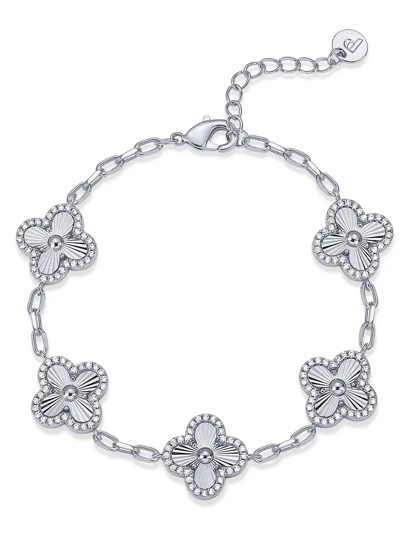 Lucky Four-Leaf Clover 14K Gold-Plated Bracelet