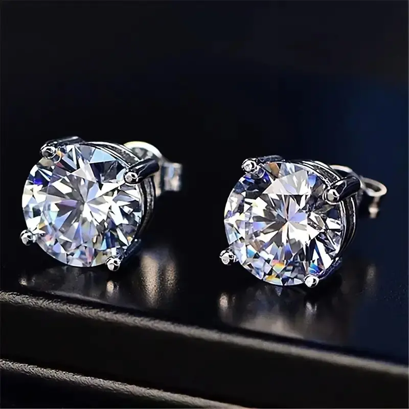 925 Sterling Silver Emerald Cut Earrings