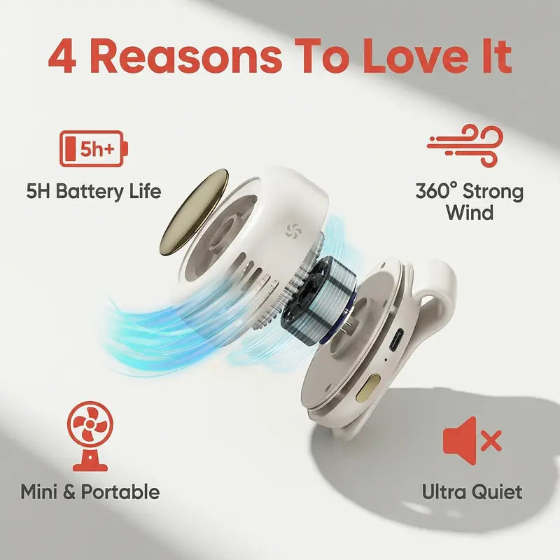 Mini bladeless fan. Features 3 adjustable fan speeds.