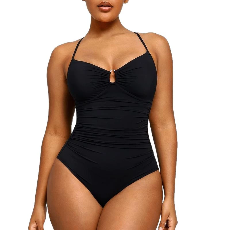 Fitted one-piece swimsuit