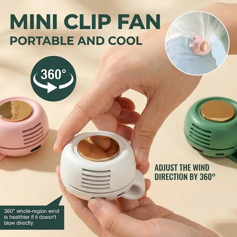 Mini bladeless fan. Features 3 adjustable fan speeds.